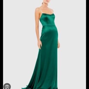 Mac Duggal Leena Dress (Emerald Green with Crystal Straps) And Custom Belt